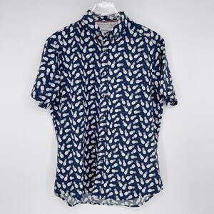 International Report 4 Way Stretch Shirt Men's Medium All Over Print Pineapple‎
